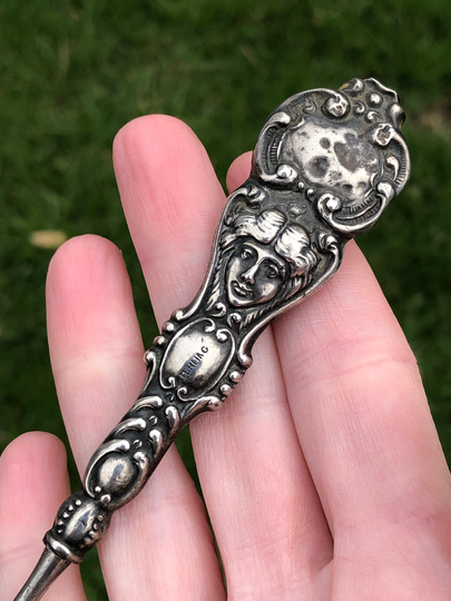 Antique Art Nouveau Vanity Implement Sterling Silver