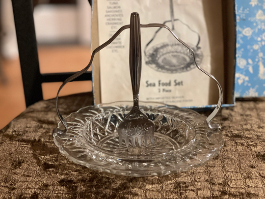 Seafood Set...sheffield, England...chrome Handle...stainless Seafood Fork...vintage #873