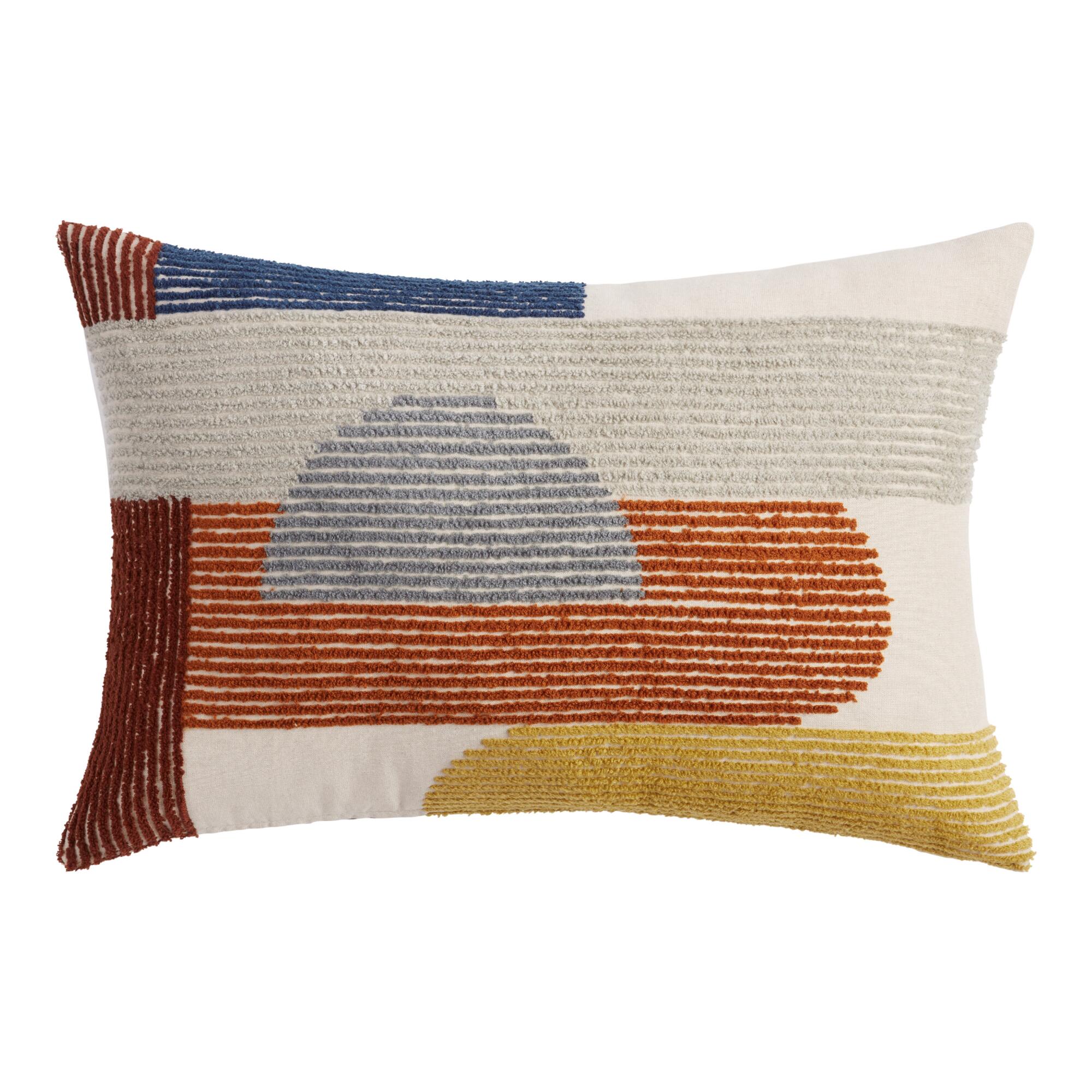 Tufted Modern Geo Print Lumbar Pillow by World Market