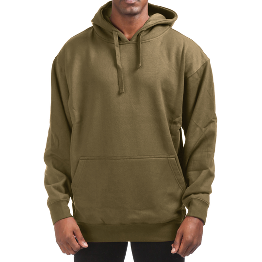 Men's Cotton-Blend Fleece Pullover Hoodie with Pocket (Big & Tall Sizes Available) - Olive, 2X-Large