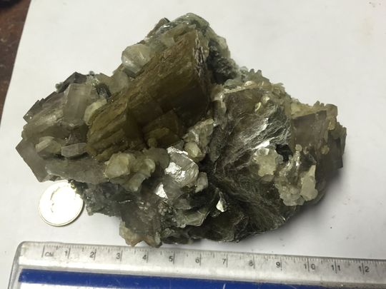 Mica Calcite Rutile Dolomite Crystal From North American Emerald Mine Hiddenite Nc