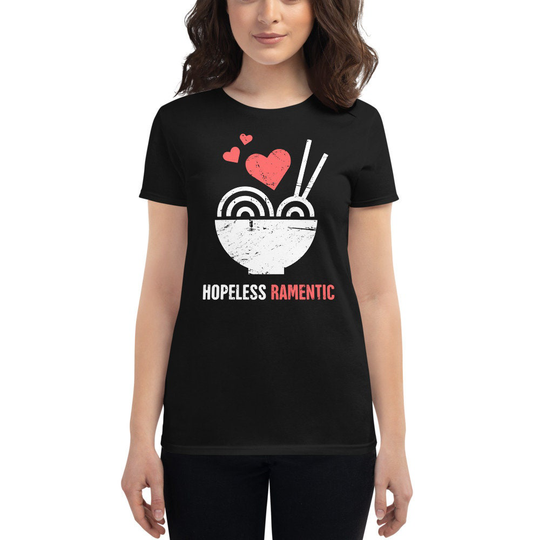 Women's Cute Ramen T-Shirt/Funny Japanese Graphic Tee - "Hopeless Ramentic"