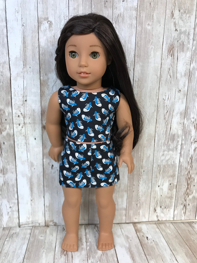 Crop Top Mini Skirt With Converse Sneakers Print 18 Inch Doll Skirts