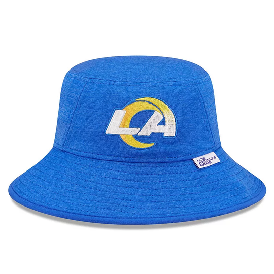Men's New Era Heather Royal Los Angeles Rams Bucket Hat, Blue