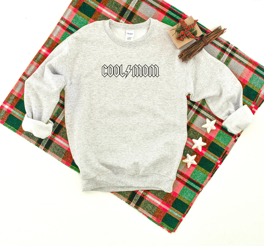Cool Mom Rock Font Heavy Blend Crewneck Sweatshirt, Sweater To Be, Gift, Gift For Mother's Day