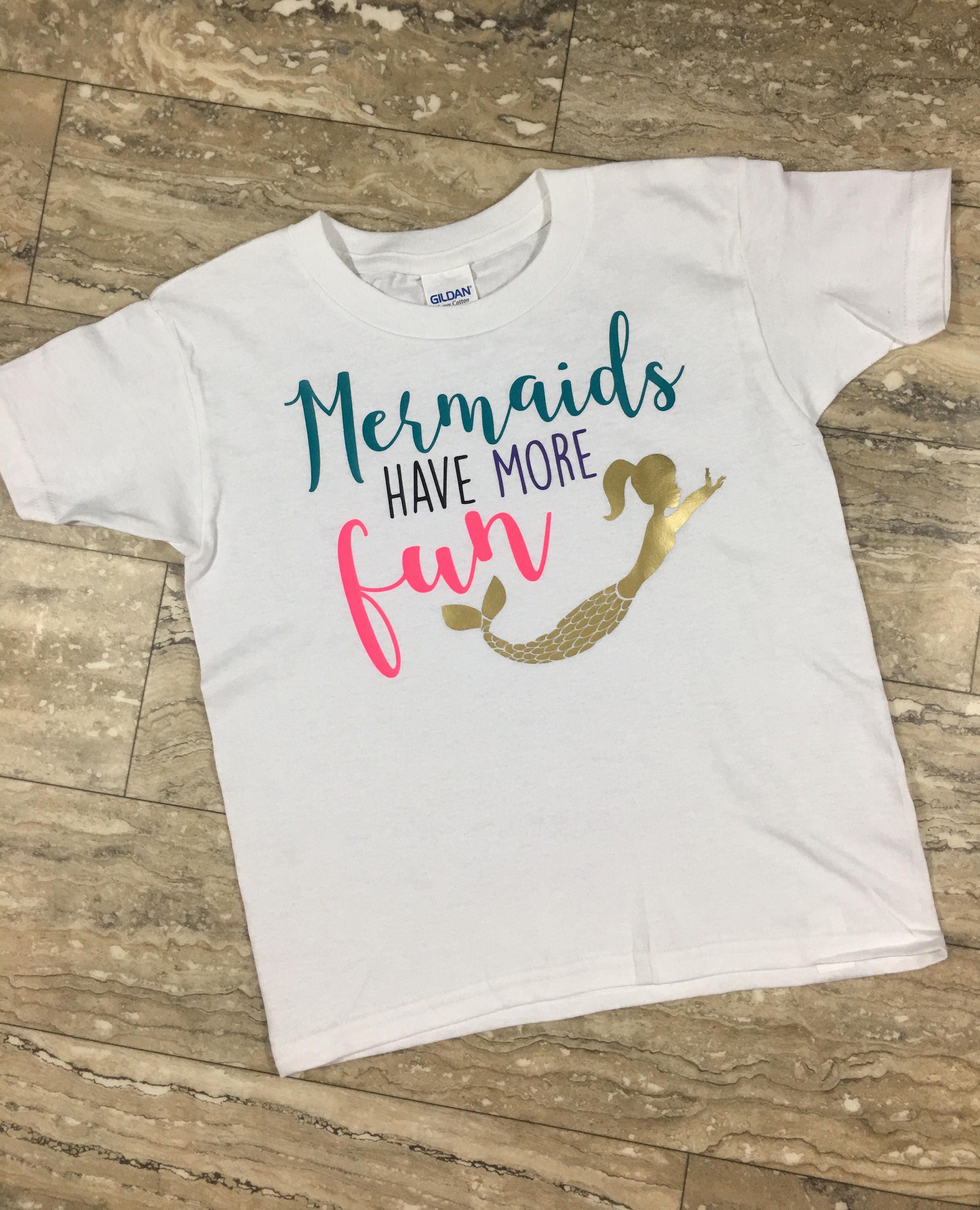 Mermaids Have More Fun Shirt, Mermaid Tail, Funny Kids Beach Starfish Tee, Baby Girl 99 Percent