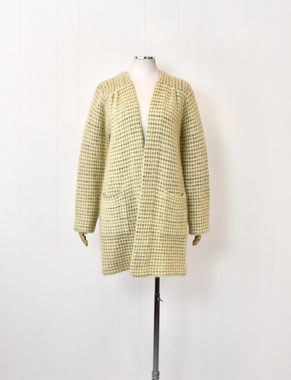 1980S P.g.e. Cream Wool Mohair Blend Cardigan Sweater