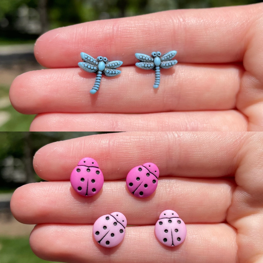 Teeny Tiny Insect Stud Earrings | Novelty Unique Fun Bug