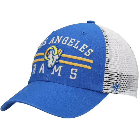 Men's '47 Royal Los Angeles Rams Highpoint Trucker Clean Up Snapback Hat, Blue
