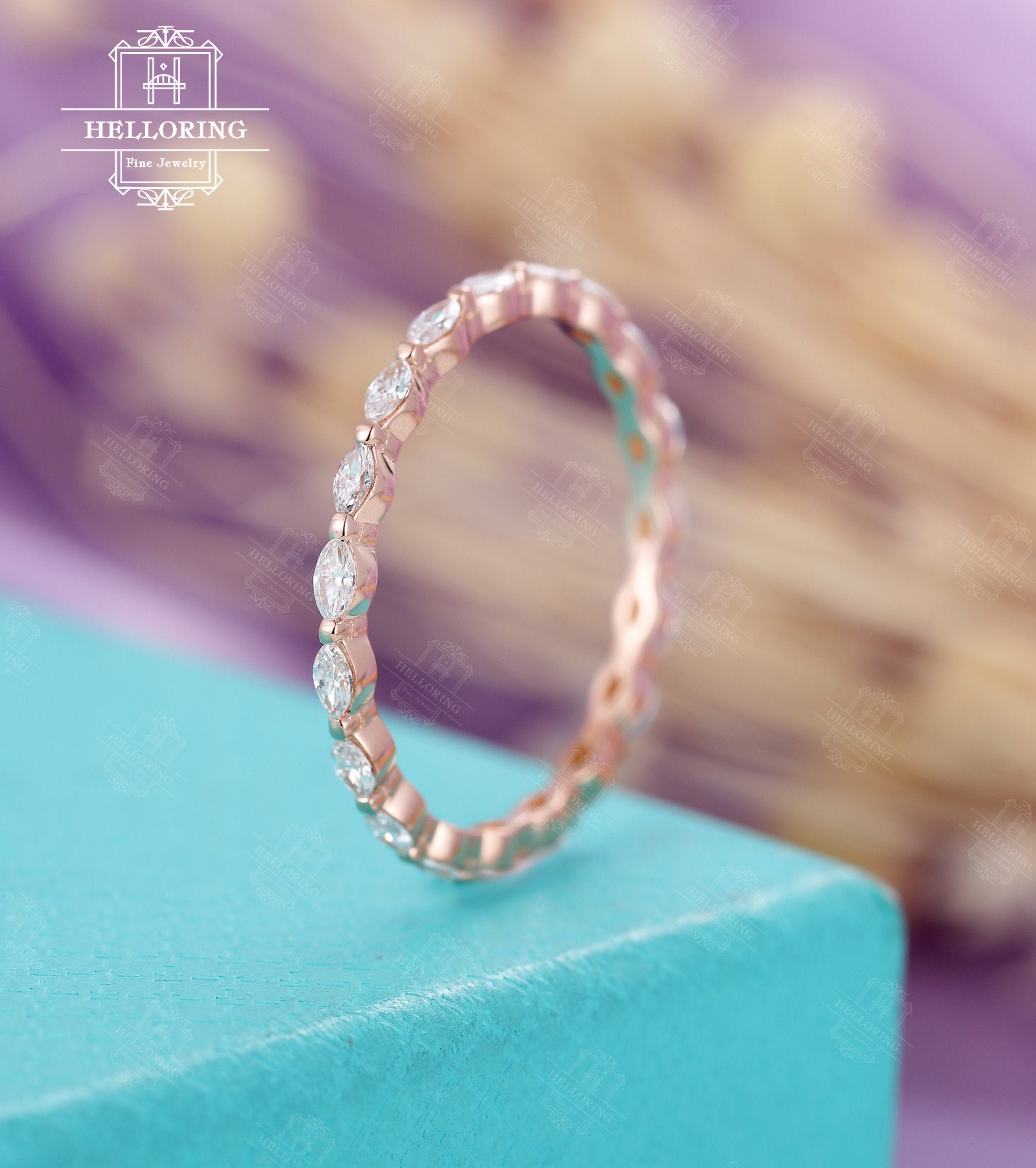 Moissanite/Diamond Wedding Band Full Eternity Stacking Ring Simple Bridal Art Deco Pave Anniversary , Everyday Matching Band Promise
