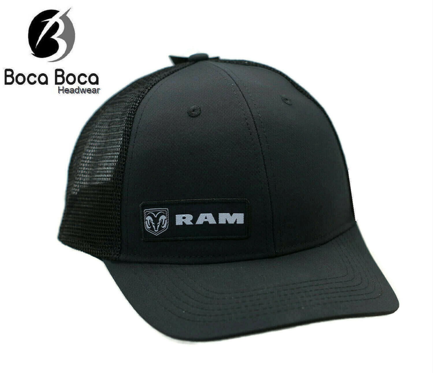 Hat - Ram Trucks Matt Black Mesh Vented Adjustable Trucker Cap Free Shipping