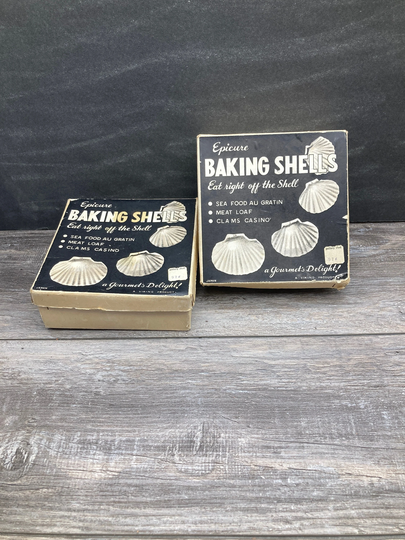 Epicure Baking Shells | 11 Original Boxes Set Of 2 Clams Casino Seafood Au Gratin Gourmet Cooking Made in Japan By Viking Stoneridgeattic