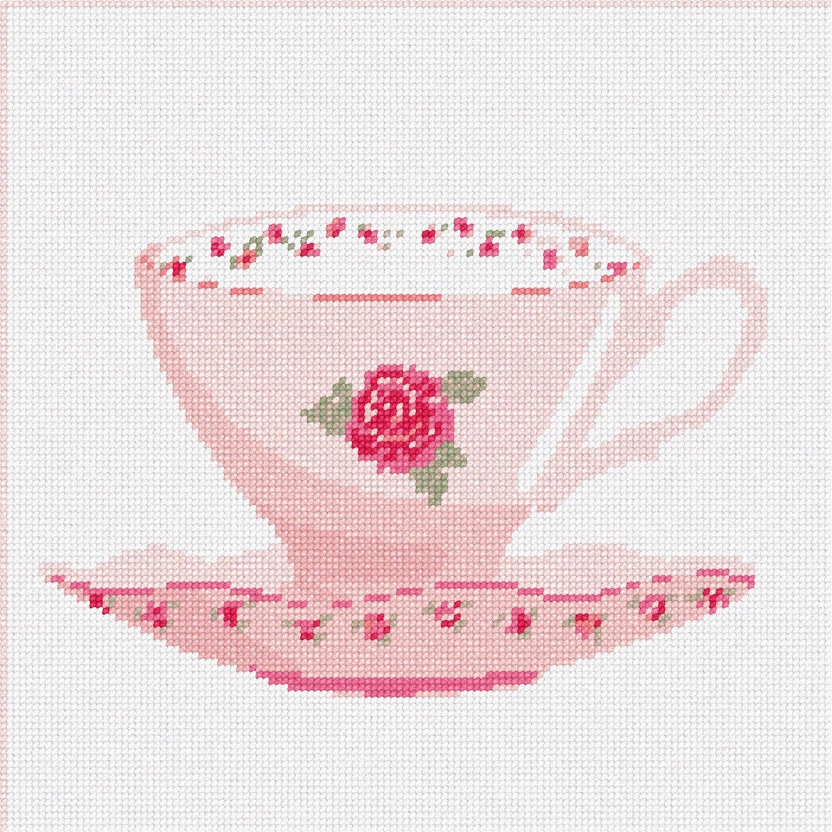 Needlepoint Kit Or Canvas Dainty Cup & Saucer