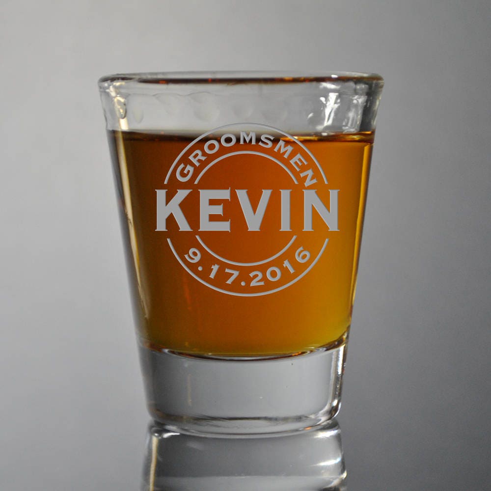 Set Of 24 Custom Laser Personalize Shot Glass, Monogram Groomsman Glasses, Bridesmaid Gift For Her, Him