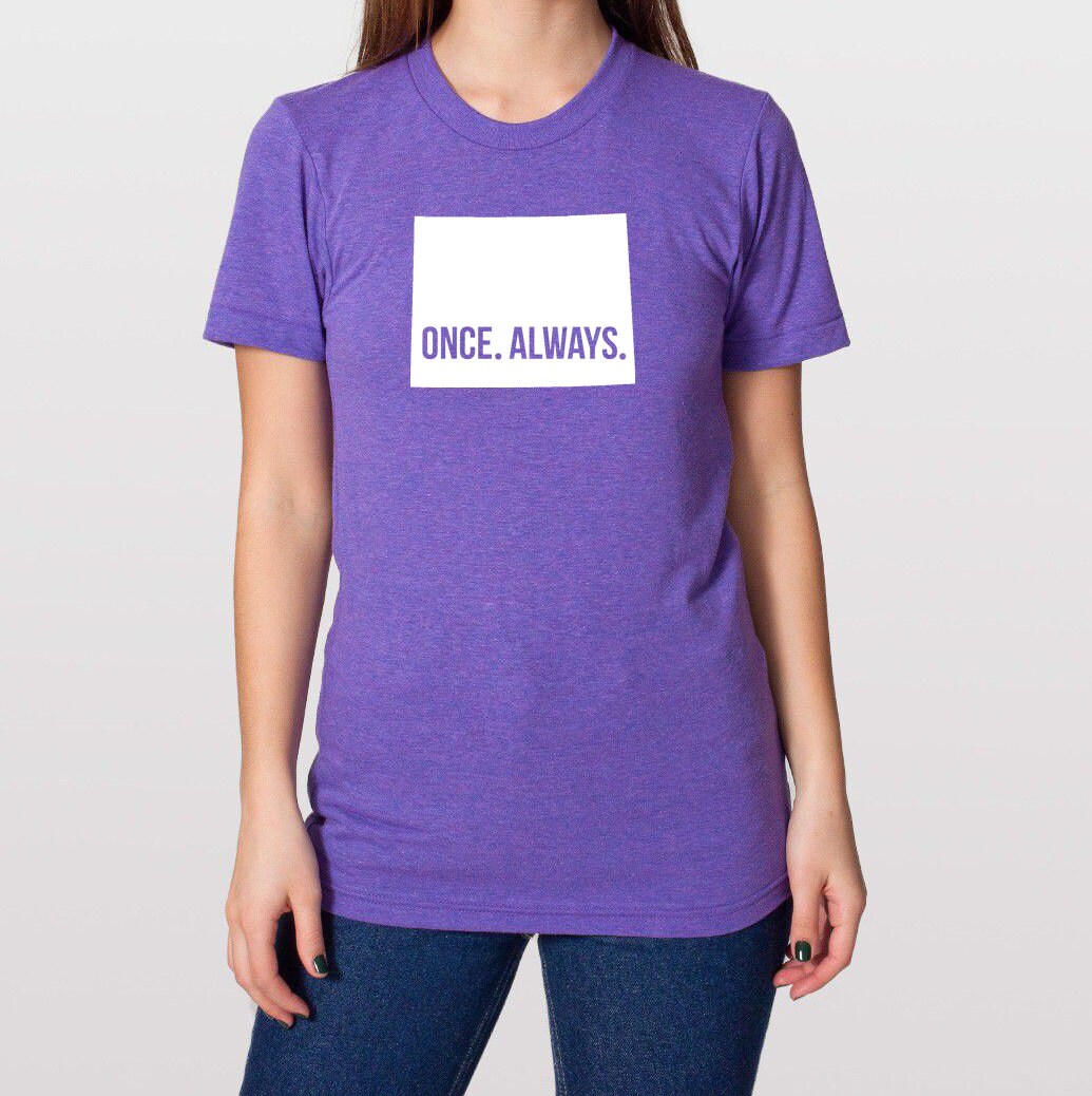 Wyoming Wy Once. Always. Tri Blend Track T-Shirt - Unisex Tee Shirts Size Xs S M L Xl Xxl