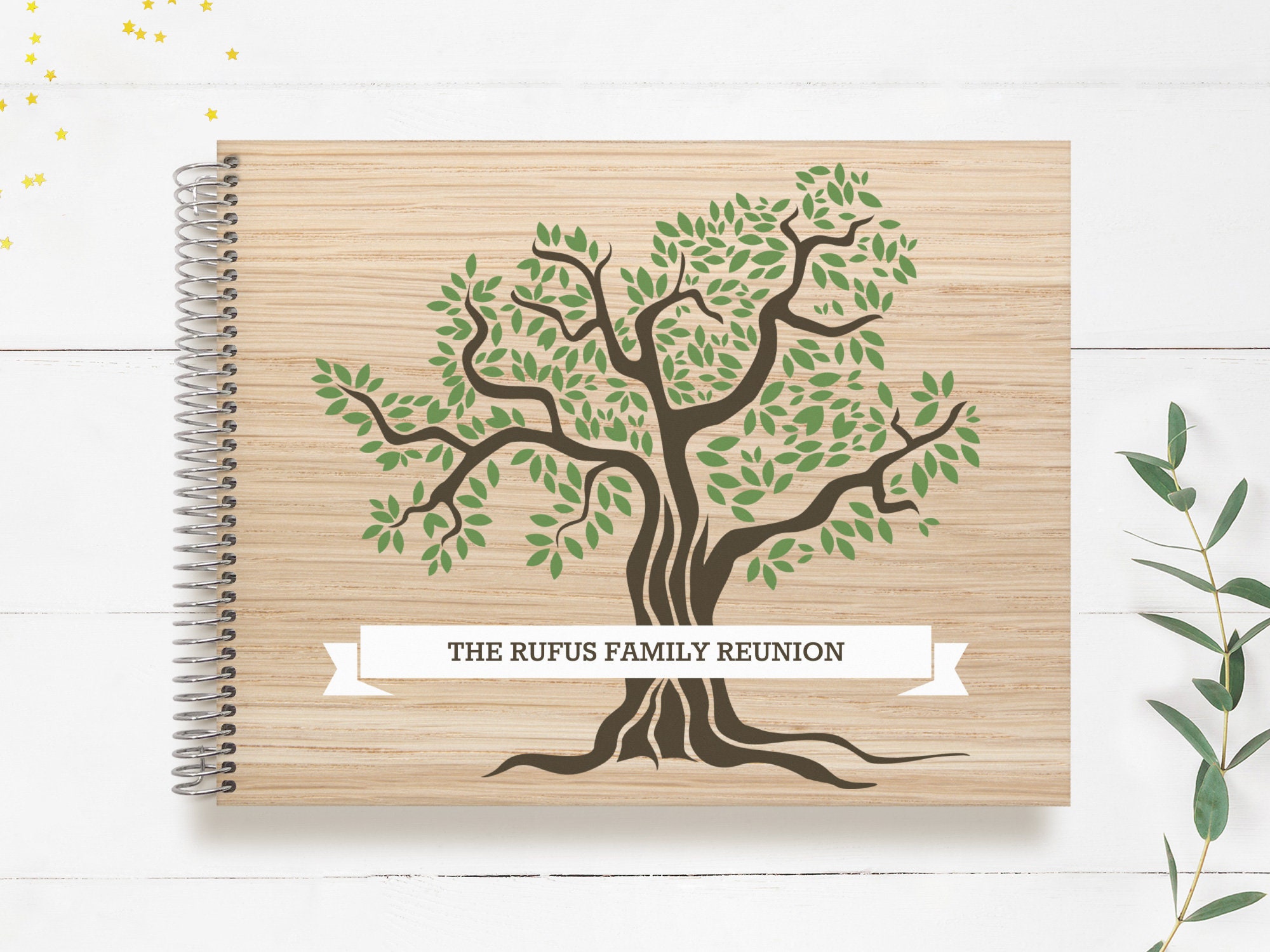 Family Reunion Guest Book | Guestbook Custom Guestbook Personalized Woodgrain
