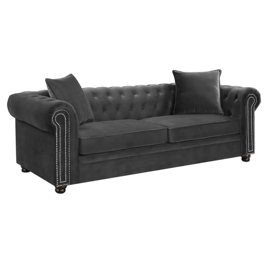 Picket House Furnishings Gramercy Modern Slate Polyester/Blend Sofa in Gray | UGW288300