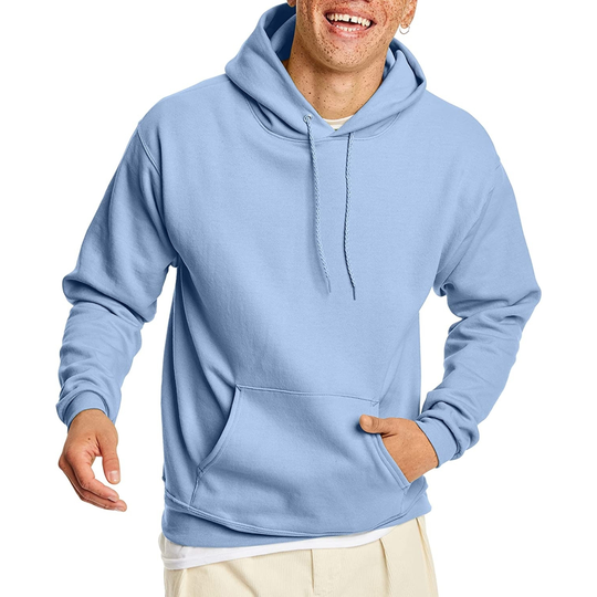 Hanes Men's Sweatshirt, EcoSmart Fleece Hoodie, Cotton-Blend Fleece Hooded Sweatshirt, Plush Fleece Pullover Hoodie - light blue, 3x-large