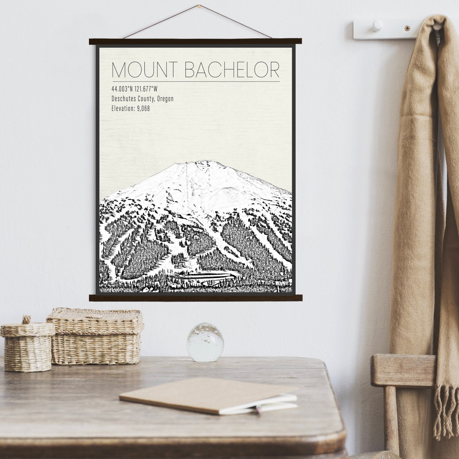 Mount Bachelor Oregon Ski Resort Print | Hanging Canvas Of & Sports Printed Marketplace