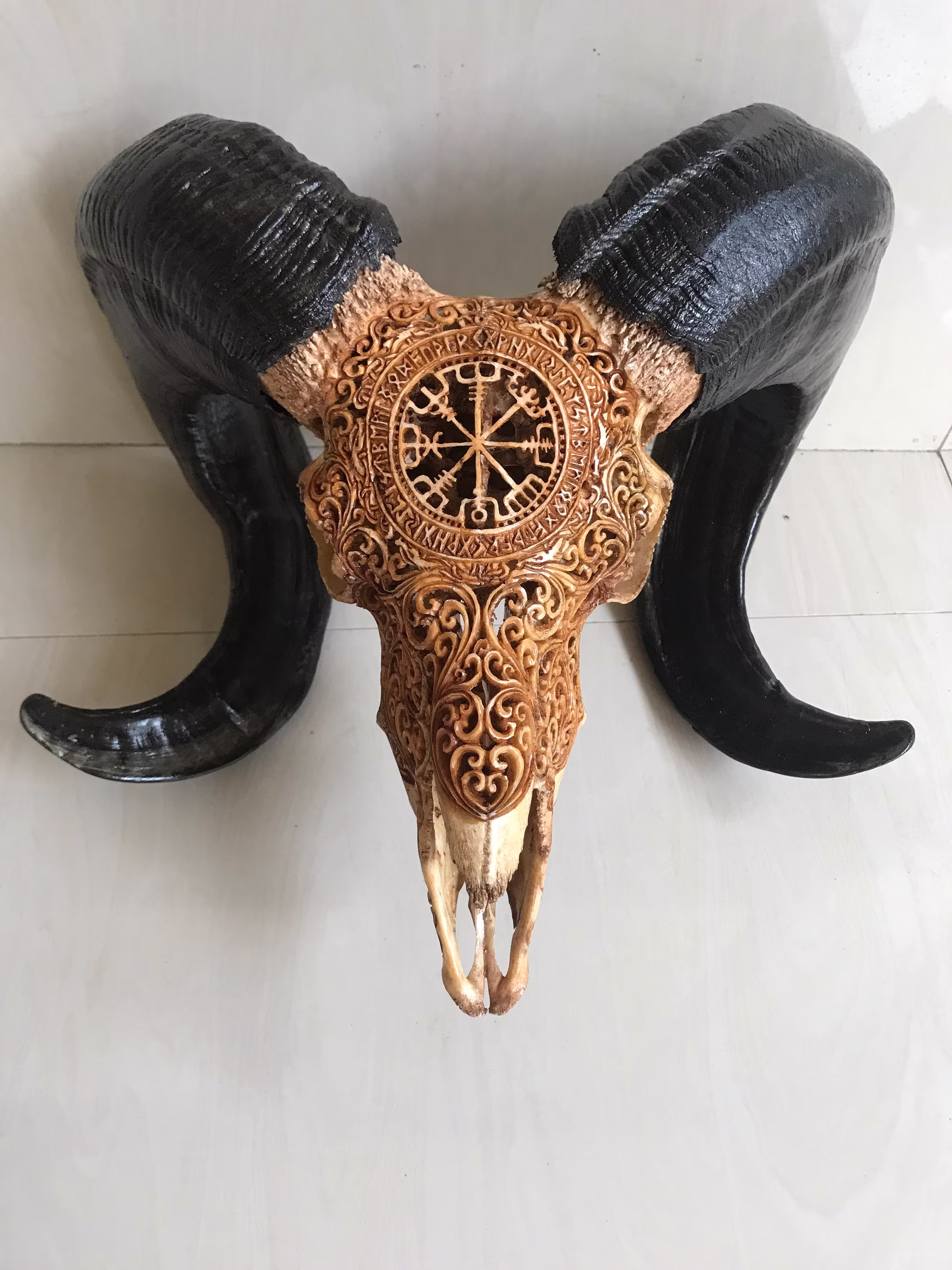 Ram Skull Carve Sheep Carving Viking