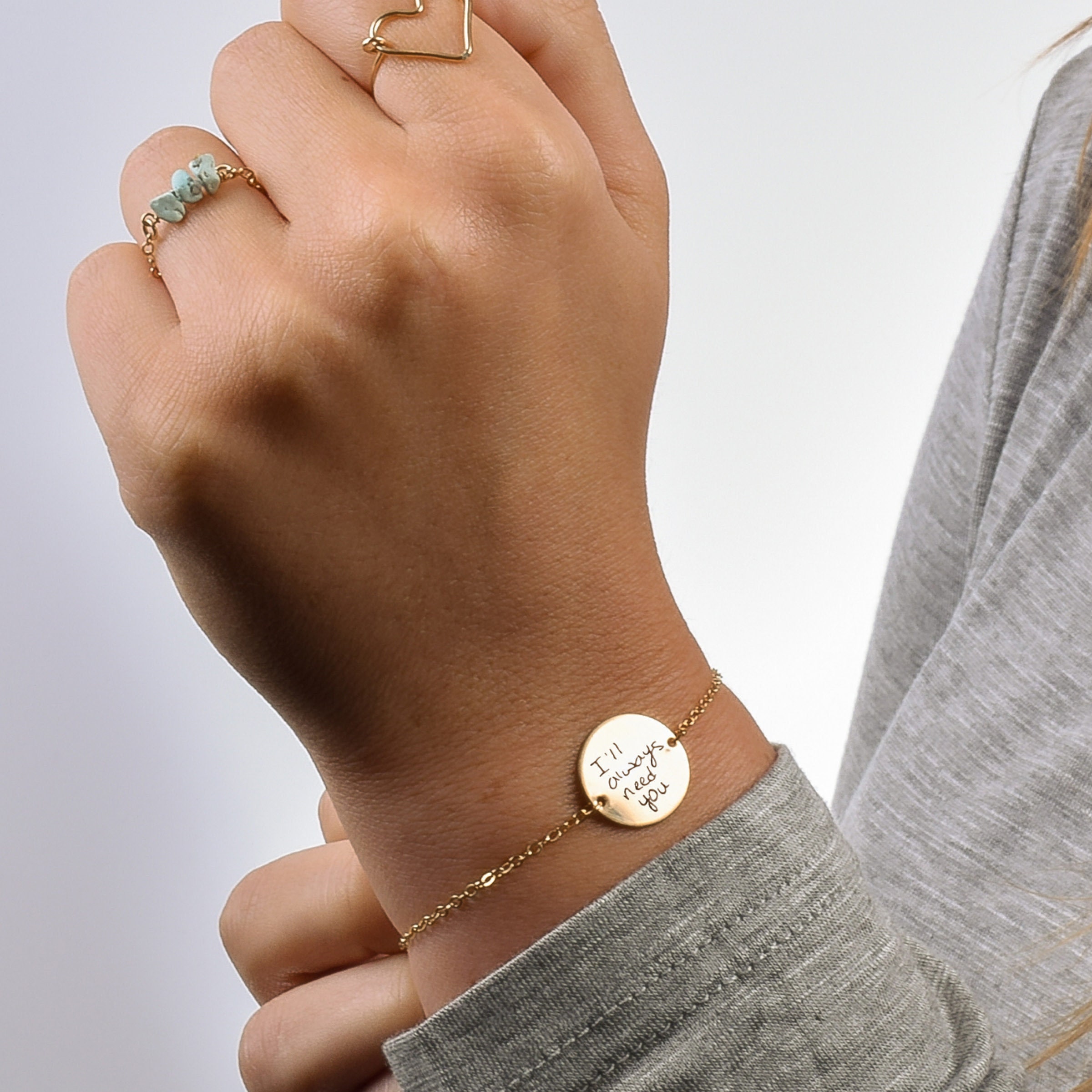 Meaningful Jewelry Christmas Gift, Delicate Handwriting Bracelet, Bracelet With Handwriting, Engraved Custom Signature