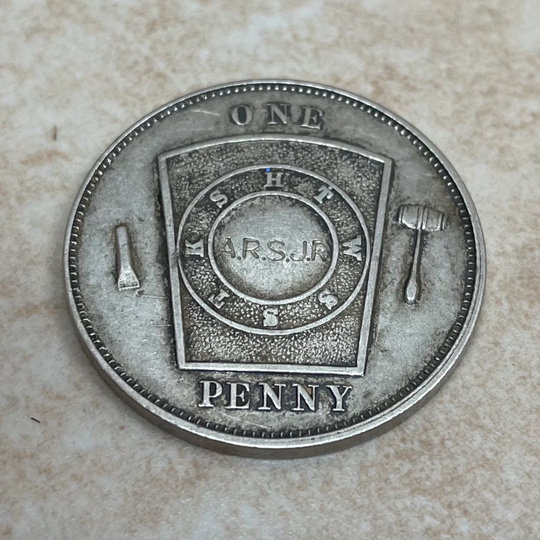 1907 Masonic Lodge Ram Penny Token Bartlesville Ok.#6073. Free Shipping