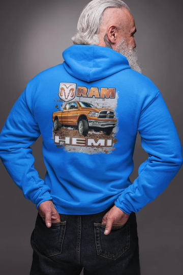 Ram Hemi Zipper Hoodie - Unisex Zip Sweatshirt Officially Licensed