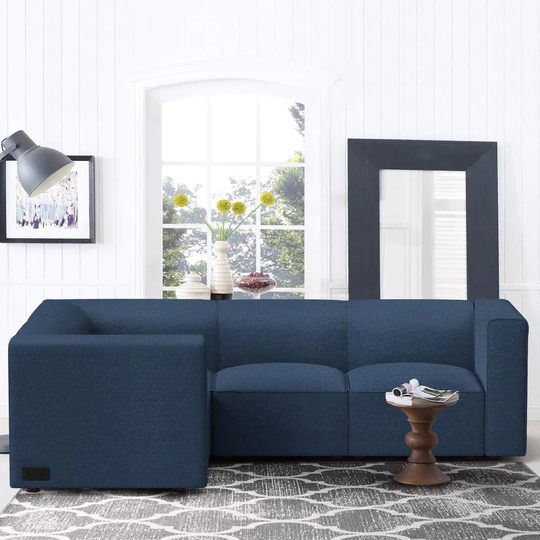 Coddle Node Modern Indigo Polyester/Blend Sectional in Blue | COND4SCID