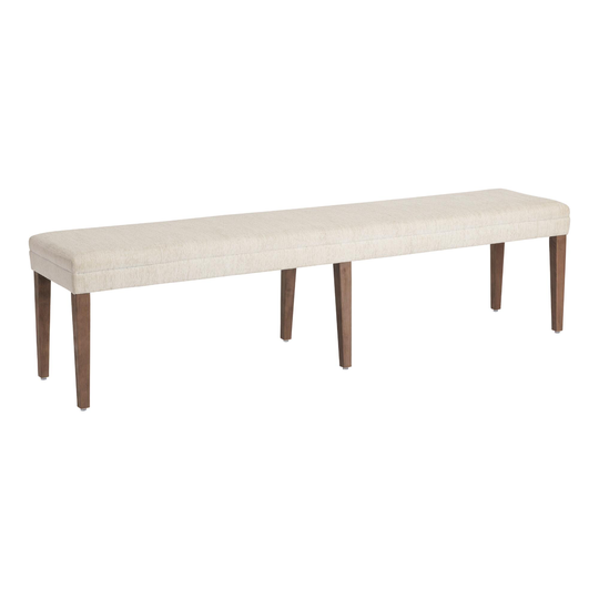 Natural Arden Upholstered Dining Bench: Brown/White/Natural - Wood by World Market