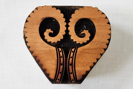 Gleann Abhann Ram's Heart Woodcut For Wood Block Printing Or Leather Embossing Sca