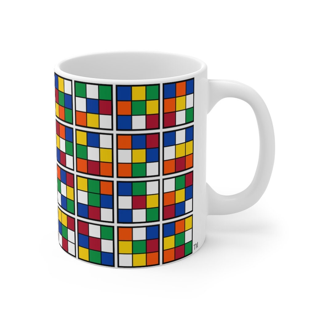 Rubik's Cube Mug 11Oz - Fun Gift Coffee Medium Cubes