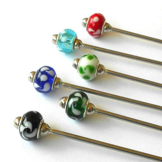 New Steel Hair Stick With Floral Swirls Design