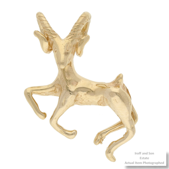14K Gold 2.8Gram Antelope Ram Pendant