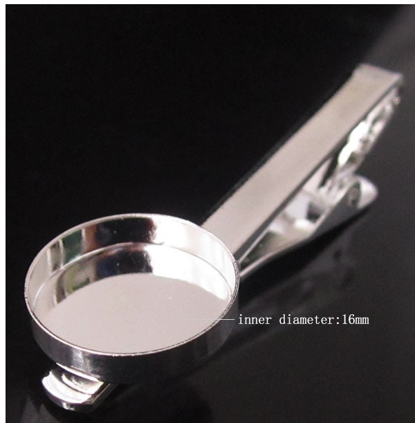 Tie Clip Blanks Round Bezel Setting For Resin & Cabochons Brass Accessories Wholesale Jewelry Best Man Gift