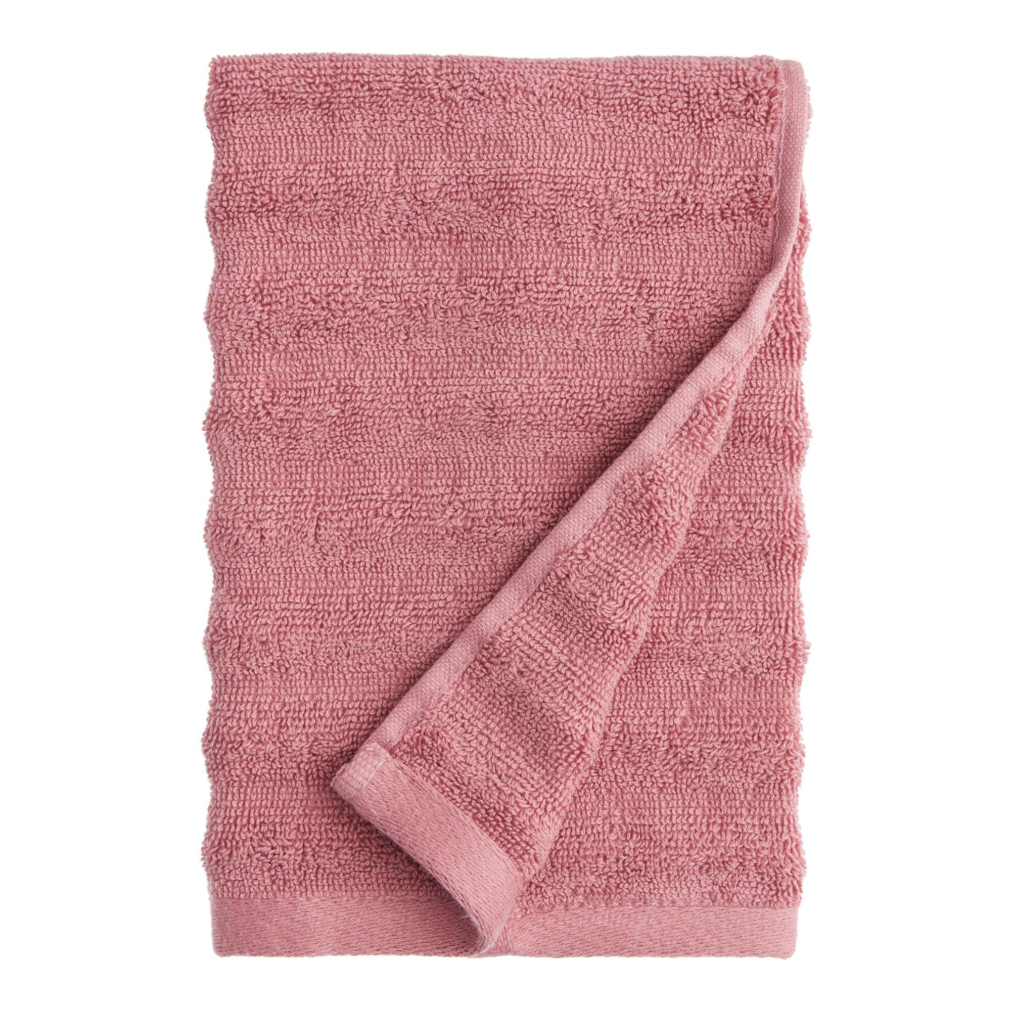 Ash Rose Sculpted Wave Hand Towel: Pink by World Market