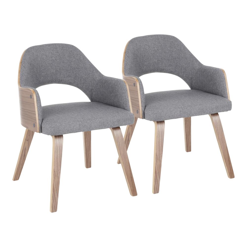 LumiSource Set of 2 Rollo Traditional Polyester/Polyester Blend Upholstered Dining Side Chair (Wood Frame) in Black | DC-ROLLO WLCHA2