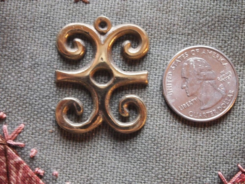 Brass Dwennimmen Ram's Horns Charm 35mm