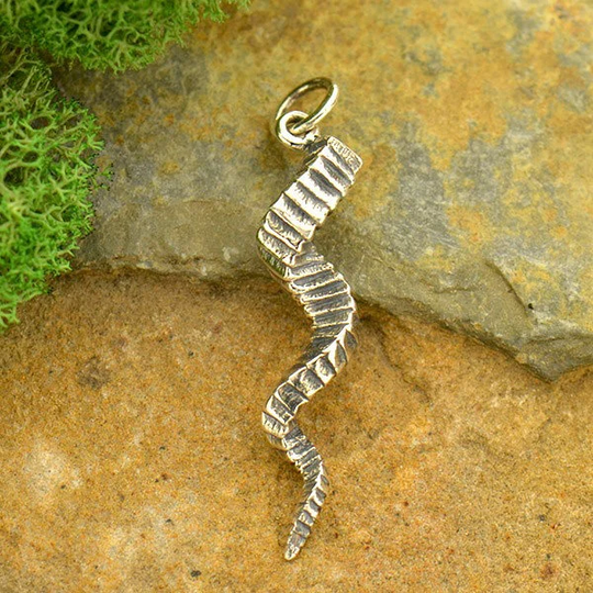 sterling Silver Twisted Horn Charm 31 X 5 Mm