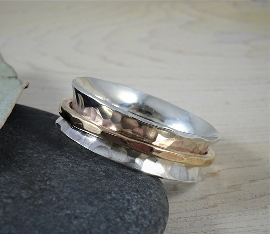 Fidget Ring | Spinner Worry For Men Women Figet Midi Thumb Spinning Fingers That Figit Hand Made in Usa