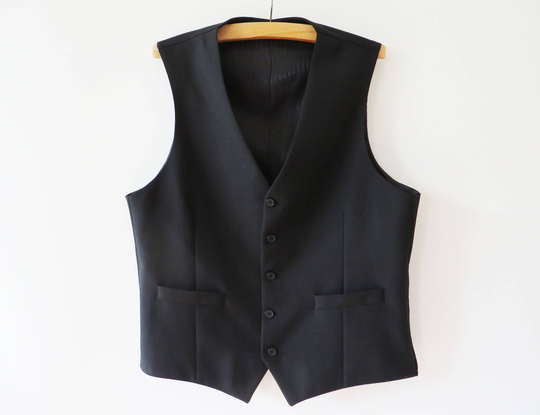 Black Steampunk Vest Classic Wool Blend Formal Men Waistcoat Gentlemen's Wedding Grooms Victorian Xl Large Office Wear