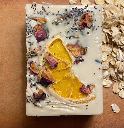 Witch Of The Waters, Hand Blended Soap, Goat Milk, Herbs, Oatmeal Himalayan Sea Salt Mugwort, Lavender, Rose, Kelp, Argan Oil