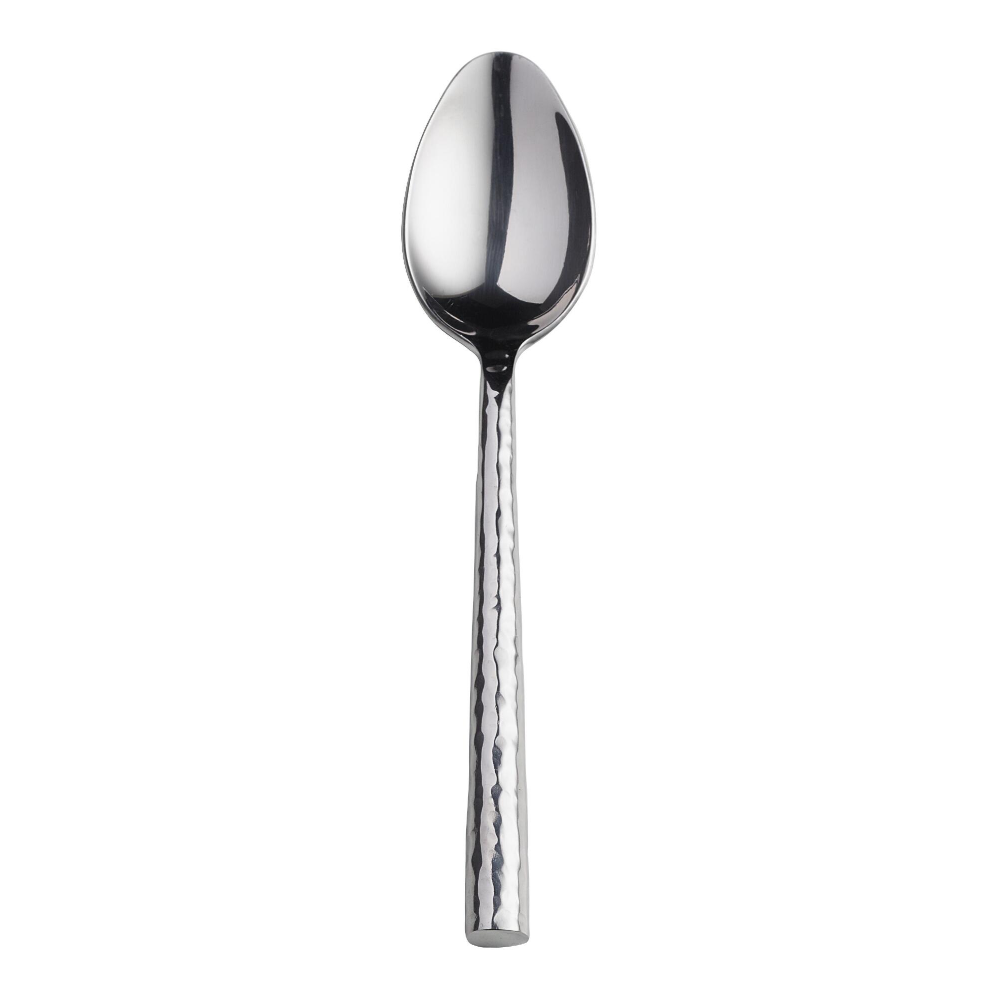 Hammered Stainless Steel Soup Spoons Set of 4: Silver by World Market