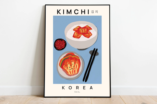 Kimchi Art Print, Food Art, Korean Food Painting, Korea, Modern Kitchen Decor, Foodie/Housewarming Gift
