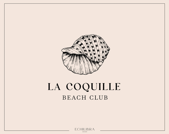 Pre-Made Shell Logo, Sea Shell, Coastal Hand Drawn, Ocean Beach Seafood Logo