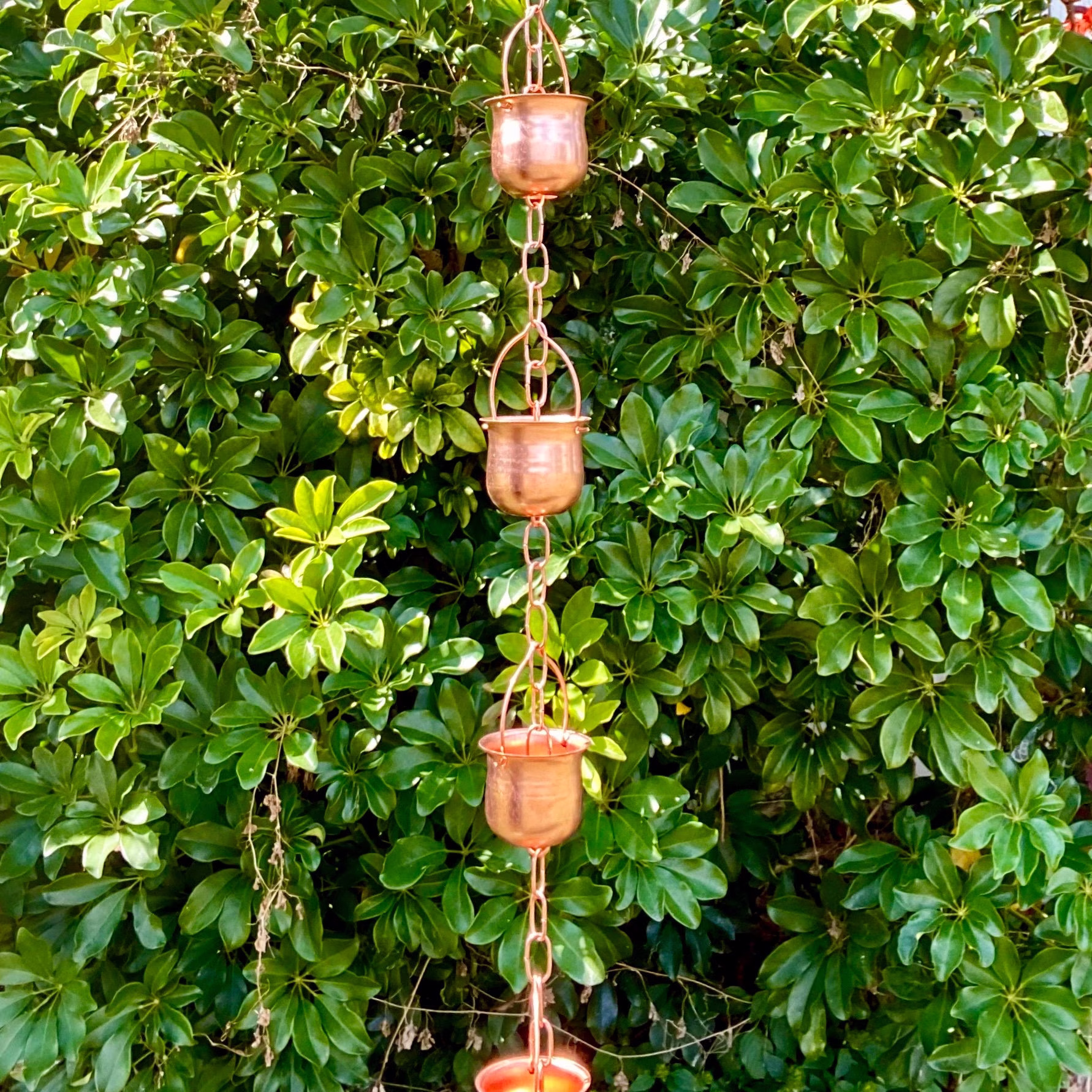 Pure Copper Rain Chain | Handmade Rain Outdoor Garden Decor Japanese Zen Garden Ornaments Solid Metal Downspout
