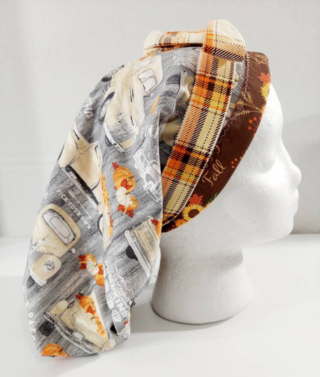 Scrub Cap, Women's Bouffant Chemo Hat, Surgical Surgery Fall, Pumpkins, Thanksgiving
