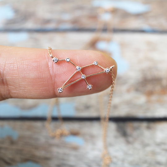 Leo Necklace, Zodiac Jewelry, Celestial Jewelry, Constellation Necklace, July, August Birthday Gift, Bridesmaid Gift