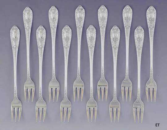 Great Set 12 International Sterling Silver Fontaine Cocktail/Seafood Forks