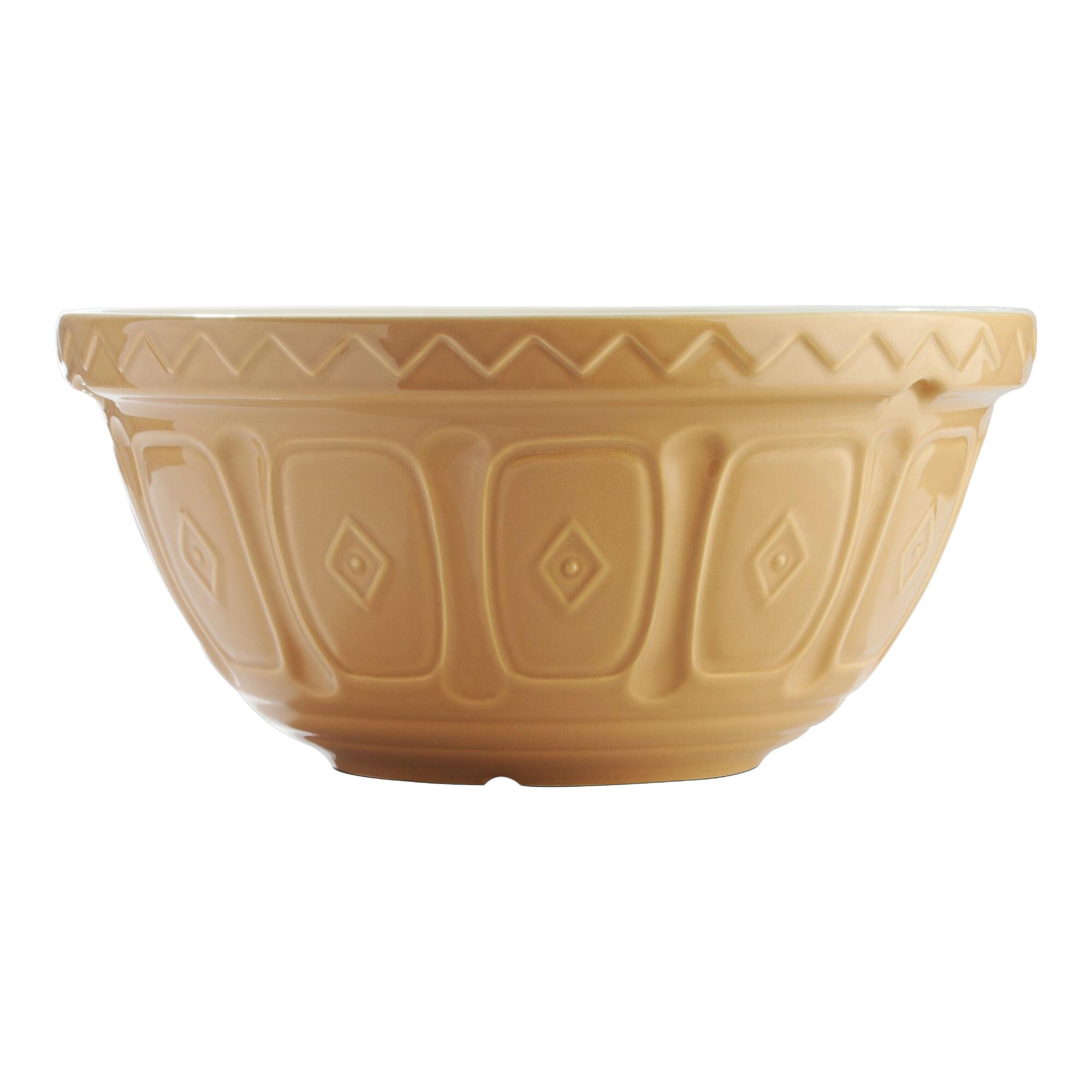 Large Mason Cash Cane Ceramic Mixing Bowl: Brown/Natural by World Market