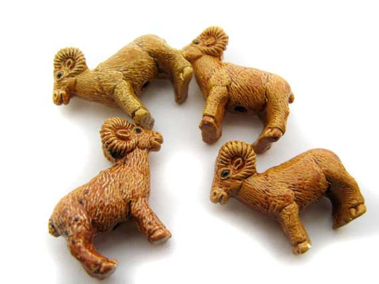 4 Ceramic Beads - Large Ram Lg619